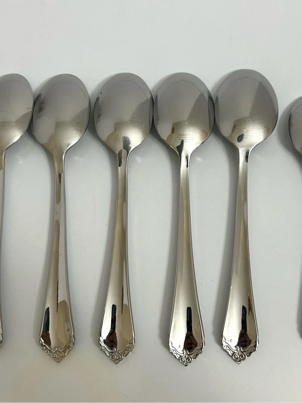 Hampton Silversmith 18/10 Stainless Flatware Felicia Oval Soup & Tea Spoon 6 pcs